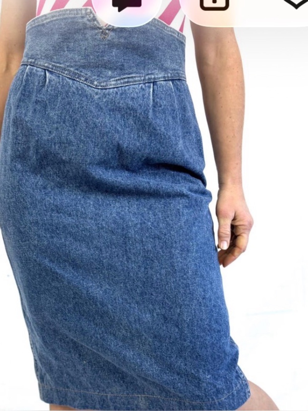 Vtg. Zena 1980’s high waist acid wash denim pencil skirt y2k